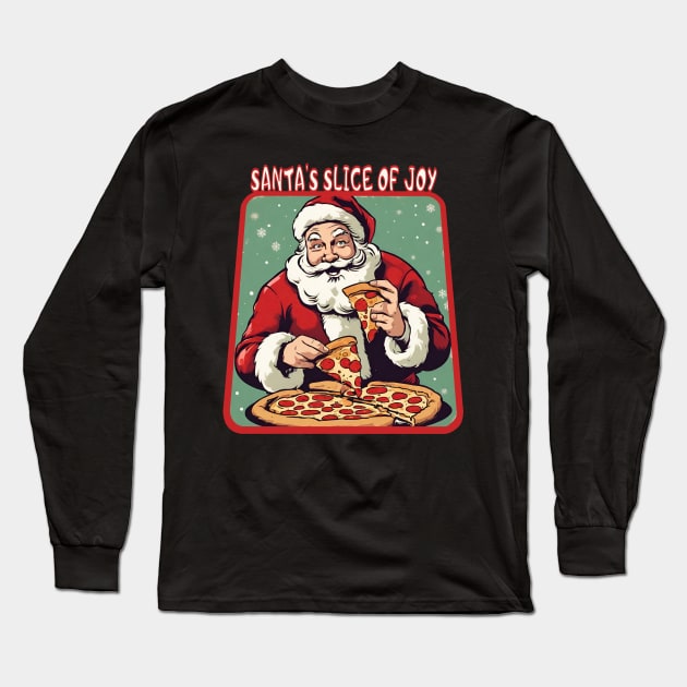 Santa Claus eat pizza Long Sleeve T-Shirt by Ilustradamus